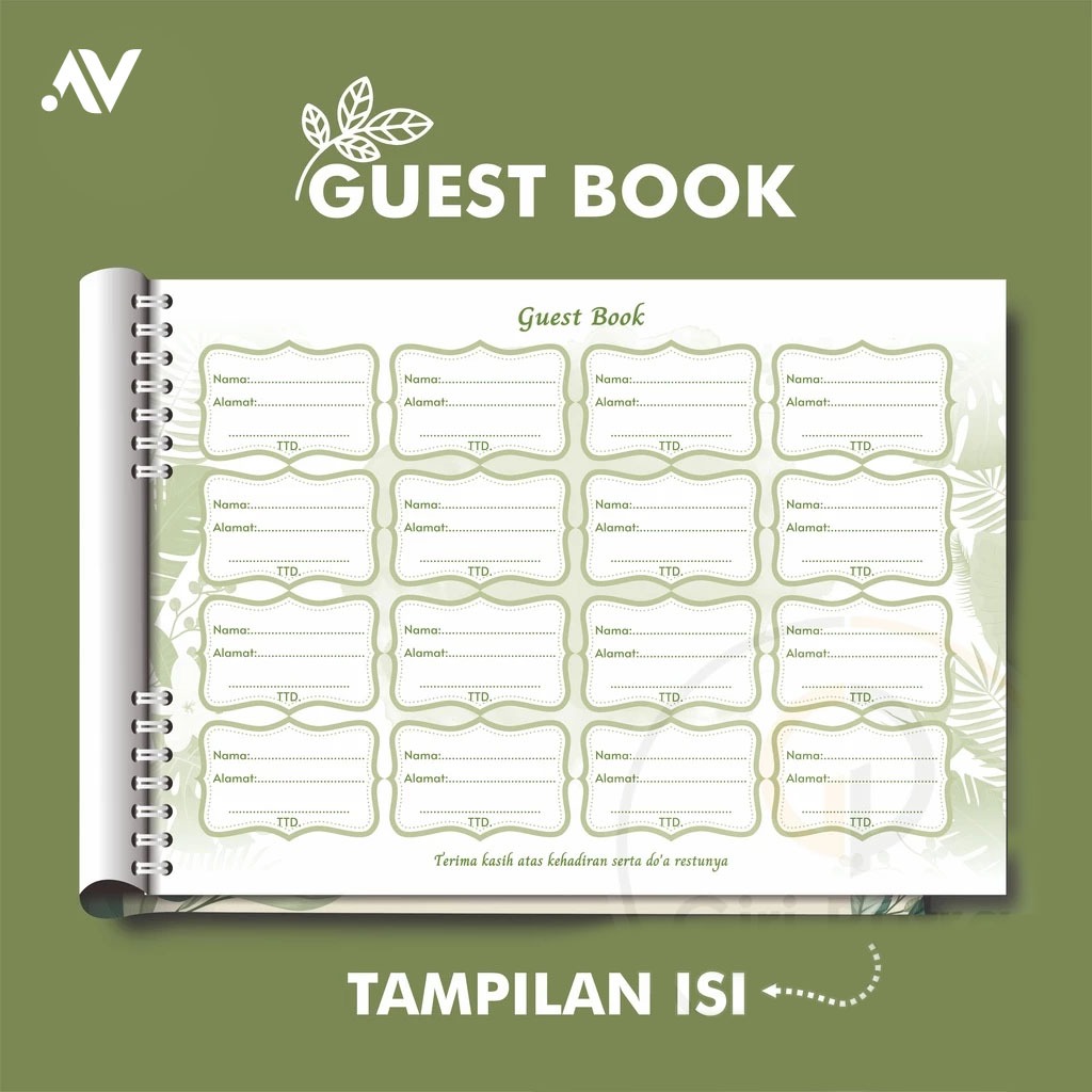 Undangan Buku Tamu Pernikahan 1pcs Isi 320 Nama Tamu Undangan Siap Pakai di Banten